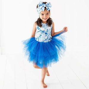 Baby Kids Bamboo Pajamas — My Something Blue Tulle Tutu Dress — Image 1