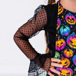 Baby Kids Bamboo Pajamas — Black Tulle Dot Layering Shirt — Image 7