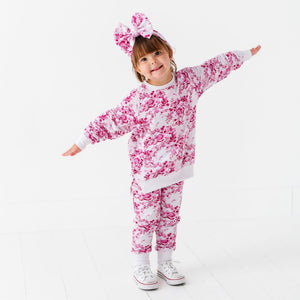 Baby Kids Bamboo Pajamas — Petally Ever After Jogger Set — Image 1