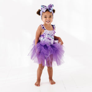 Baby Kids Bamboo Pajamas — You're Peony One For Me Ruffle Top Tulle Tutu Dress — Image 1