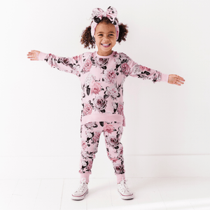 Baby Kids Bamboo Pajamas — Make Me Blush Jogger Set — Image 1