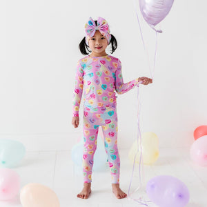 Baby Kids Bamboo Pajamas — Sweethearts® Pink Pastel Hearts Two-Piece Pajama Set — Image 1