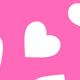 White hearts pattern on pink fabric.