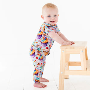 Baby Kids Bamboo Pajamas — Frosting Filled Wishes Romper — Image 1