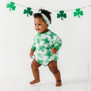 Baby Kids Bamboo Pajamas — Happy Go Lucky Bubble Sweatshirt — Image 1