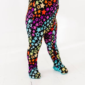 Baby Kids Bamboo Pajamas ā Seeing Stars Footie ā Image 1