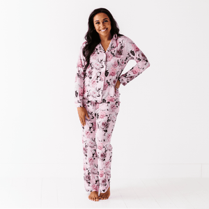 Baby Kids Bamboo Pajamas — Make Me Blush Women's Collar Shirt & Pants Set — Image 1