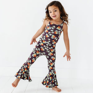 Baby Kids Bamboo Pajamas — Cosmic in Peace Bell Bottom Jumpsuit — Image 1