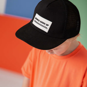 Baby Kids Bamboo Pajamas — Black Hat - Never Grow Up — Image 1