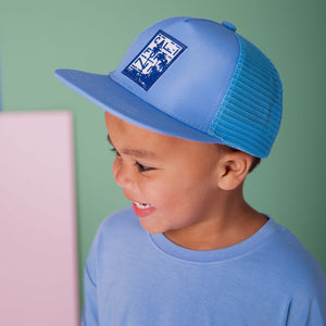 Baby Kids Bamboo Pajamas — Popsicle Blue Hat — Image 1