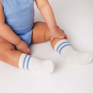 Baby Kids Bamboo Pajamas — Bamboo Striped Varsity Socks Bundle — Image 4