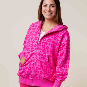 Baby Kids Bamboo Pajamas — Daisy Bell Adult Zip-Up Hoodie — Image 1