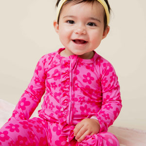Baby Kids Bamboo Pajamas — Daisy Bell Convertible Ruffle Romper — Image 7