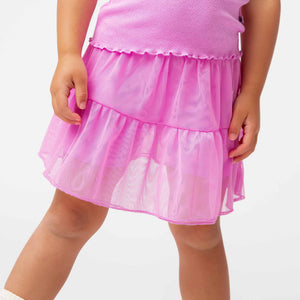 Baby Kids Bamboo Pajamas — Pencil Pink Tulle Skort — Image 1