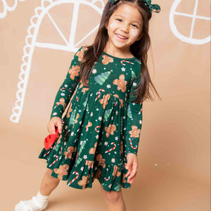 Baby Kids Bamboo Pajamas — Bake it Happen Long Sleeve Dress & Shorts Set — Image 1