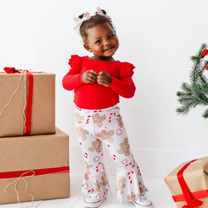 Baby Kids Bamboo Pajamas — Baking Spirits Bright Top & Bell Bottoms Set — Image 1