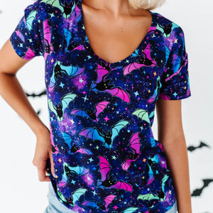 Baby Kids Bamboo Pajamas — Bat Attitude Women's Short Sleeve T-Shirt — Image 1