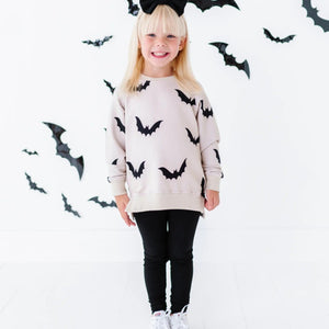 Baby Kids Bamboo Pajamas — Bats How I Roll Crew Neck Sweatshirt — Image 1