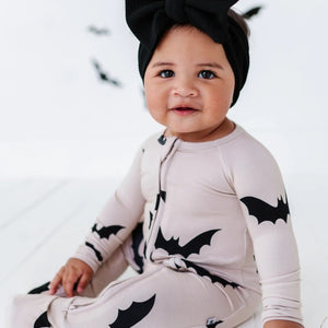 Baby Kids Bamboo Pajamas — Bats How I Roll Convertible Romper — Image 1