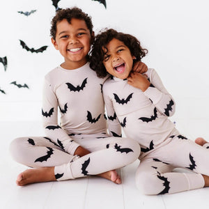 Baby Kids Bamboo Pajamas — Bats How I Roll Long Sleeve Pajama Set — Image 1