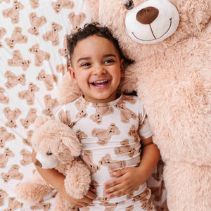 Baby Kids Bamboo Pajamas — Bear Hugs Bum Bum Blanket — Image 1