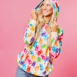 Baby Kids Bamboo Pajamas — Beary Gummy Adult Unisex Hoodie — Image 1