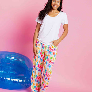 Baby Kids Bamboo Pajamas — Beary Gummy Women’s Wide Leg Pants — Image 1