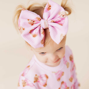 Baby Kids Bamboo Pajamas — Beary Special Biggie Bow — Image 1