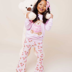 Baby Kids Bamboo Pajamas — Beary Special Crew Neck Sweatshirt & Bell Bottoms Set — Image 1