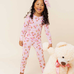 Baby Kids Bamboo Pajamas — Beary Special Long Sleeve Pajama Set — Image 1