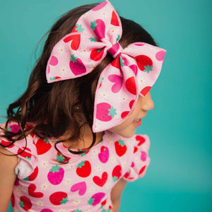 Baby Kids Bamboo Pajamas — Berry in Love Woven Piggy Clip — Image 1