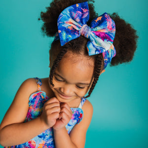 Baby Kids Bamboo Pajamas — Current Crew Biggie Bow — Image 1