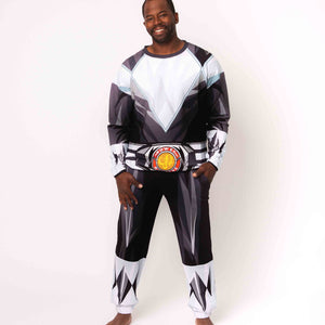 Baby Kids Bamboo Pajamas — Power Rangers Black Ranger Adult Jogger Set — Image 1