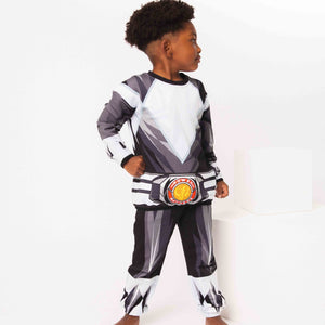 Baby Kids Bamboo Pajamas — Power Rangers Black Ranger Jogger Set — Image 1