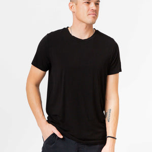 Baby Kids Bamboo Pajamas — Black Men's Short Sleeve T-Shirt — Image 1