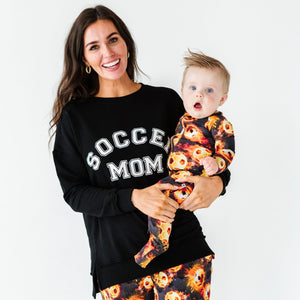 Baby Kids Bamboo Pajamas — Soccer Mom Crew Neck Sweatshirt — Image 1