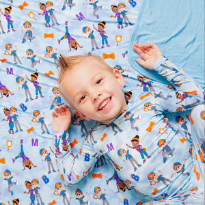 Baby Kids Bamboo Pajamas — Blippi™ & Meekah Adventures Bum Bum Blanket — Image 1