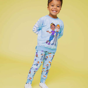 Baby Kids Bamboo Pajamas — Blippi™ & Meekah Adventures Jogger Set — Image 1