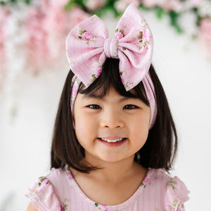 Baby Kids Bamboo Pajamas — Blooming Bouquet Biggie Bow — Image 1