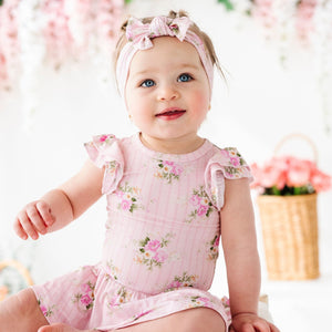 Baby Kids Bamboo Pajamas — Blooming Bouquet Headwrap — Image 1