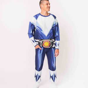 Baby Kids Bamboo Pajamas — Power Rangers Blue Ranger Adult Jogger Set — Image 1
