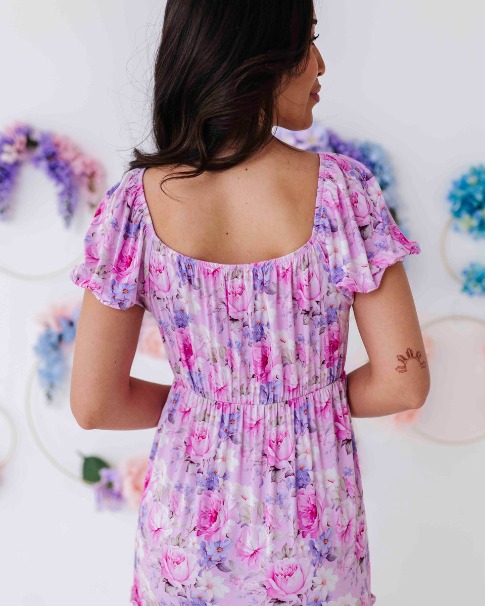 Belle De Jour Flounce Hem Midi Dress Blush