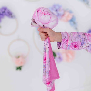 Baby Kids Bamboo Pajamas — Blush in Bloom Lovey + Plush — Image 1