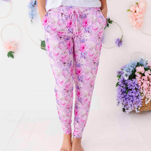 Baby Kids Bamboo Pajamas — Blush in Bloom Women's Pants — Image 1