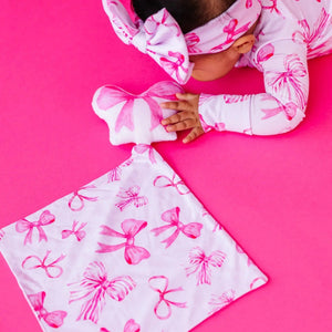 Baby Kids Bamboo Pajamas — Blushing Bows Lovey — Image 1
