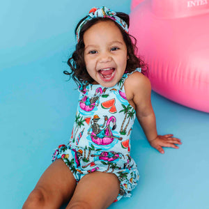 Baby Kids Bamboo Pajamas — Bone Chillin Bubble Romper — Image 1