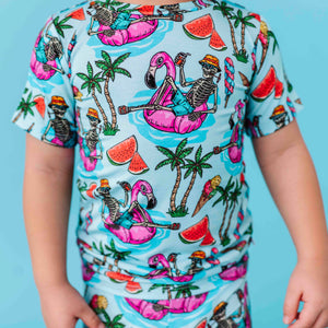 Baby Kids Bamboo Pajamas — Bone Chillin Two-Piece Pajama Shorts Set — Image 1