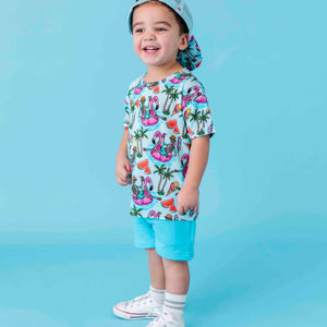 Baby Kids Bamboo Pajamas — Bone Chillin T-Shirt & Shorts Set — Image 1