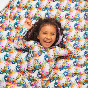 Baby Kids Bamboo Pajamas — Boo-tiful Blooms Bum Bum Blanket - Plush — Image 1