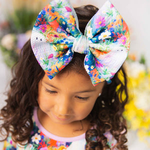 Baby Kids Bamboo Pajamas — Boo-tiful Blooms Biggie Bow — Image 1